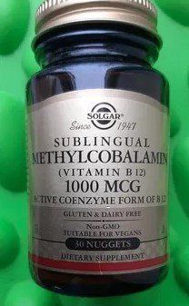 Витамин Б12 с сублингвальным метилкобаламином Solgar Sublingual Methylcobalamin (Vitamin B 12) 1000 mcg 30 таб 18482 фото