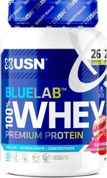 Сиворотковий протеїн Ultimate Sport Nutrition Blue Lab 100% Whey Premium Protein 908г малинове морозиво 21990-09 фото
