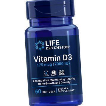 Вітамін Д3 Life Extension Vitamin D3 175 mcg 7,000 IU 60 капсул 18722 фото