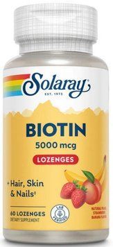 Витамины для волос Solaray Biotin 5,000 мкг 60 таб 22827 фото