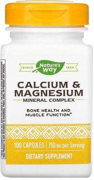 Магний Кальций Nature's Way Calcium-Magnesium 100 caps 2956567058 фото