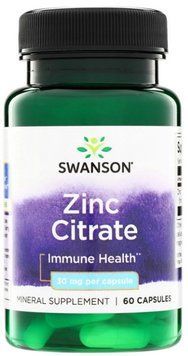 Цинк цитрат для иммунной системы и здоровья кожи волос и ногтей Swanson Zinc Citrate 30 mg 60 капс 3197439921 фото