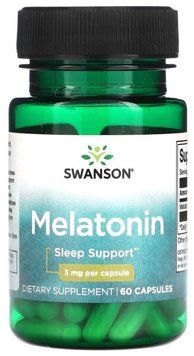 Мелатонін Swanson Melatonin 3 mg 60 caps 2956571461 фото