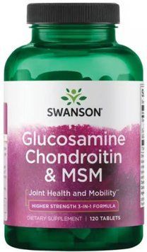 Комплекс для суглобів Swanson Glucosamine Chondroitin & Msm Higher Strength 120 табл 2956575292 фото