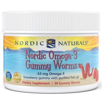 Nordic Naturals Nordic Omega-3 Gummy Worms 30 gummy worms strawberry 19953 фото
