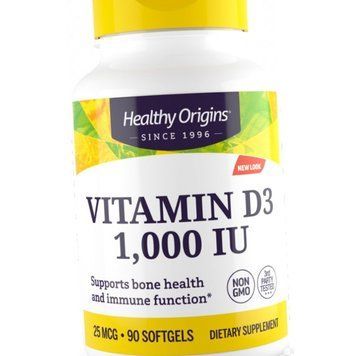 Вітамін Д Healthy Origins Vitamin D3 1000 IU 90 гельових капсул 11143 фото