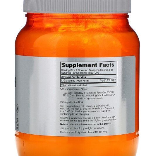 Глютамін NOW L-Glutamine Powder 1 кг 11802 фото