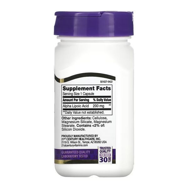 Альфа ліпоєва кислота Alpha Lipoic Acid 200 mg 60 капс 3108184052 фото
