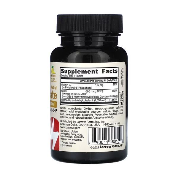Метил B12 и метилфолат Jaroow Formulas Methyl B12 & Methyl Folate 100 жев таб лимон 2956575417 фото