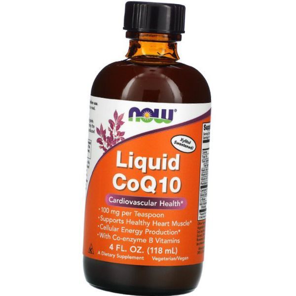 Коензим Q10 NOW Foods Liquid CoQ10 118 мл апельсин 8148 фото