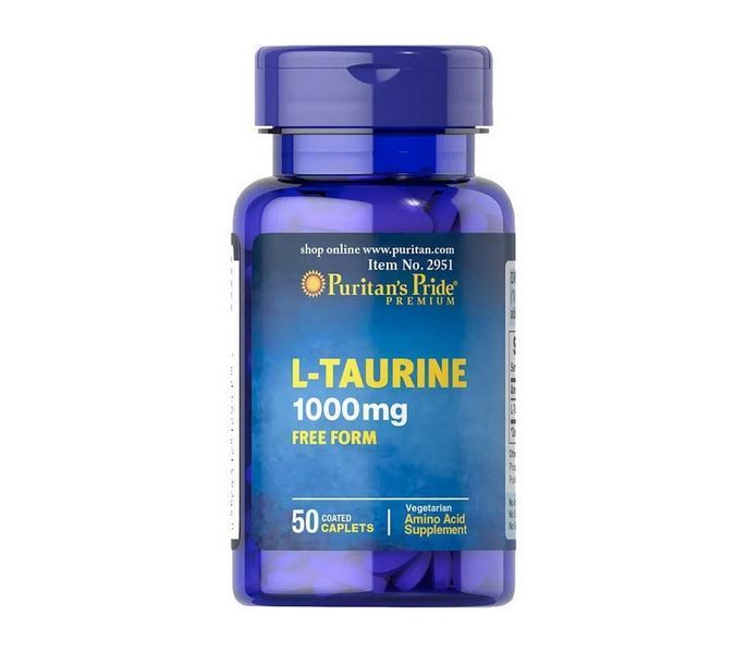 Таурин Puritan's Pride L-Taurine 1000 mg free form 50 таблеток 18946 фото