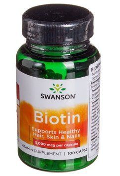 Біотин 5000 Swanson Biotin 5,000 mcg 100 капсул 19536 фото