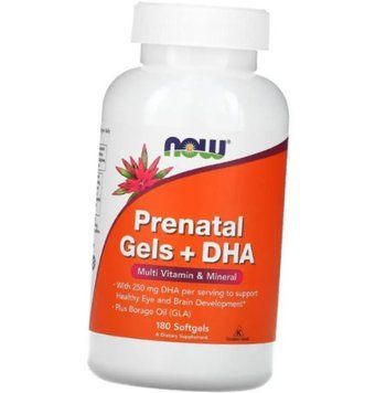 NOW Foods Prenatal Gels + DHA 180 гел капс 8871 фото