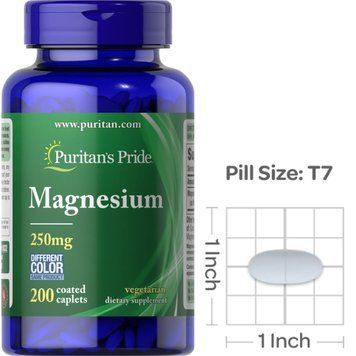 Магний Puritan's Pride Magnesium 250 мг 200 таб 18151 фото