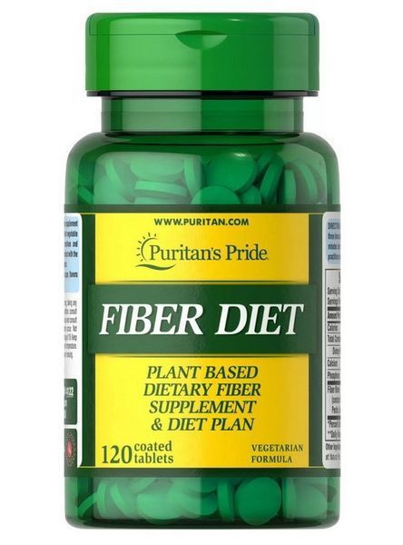 Клітковина Puritan's Pride Fiber Diet 120 таблеток Харчові волокна 20205 фото