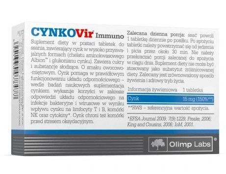 Цинк в таблетках OLIMP CynkoVir Immuno 15 мг 30 таблеток 11775 фото