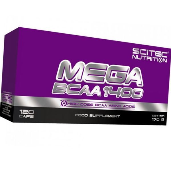 Амінокислоти BCAA Бсаа Scitec Mega BCAA 1400 120 капс 6628 фото