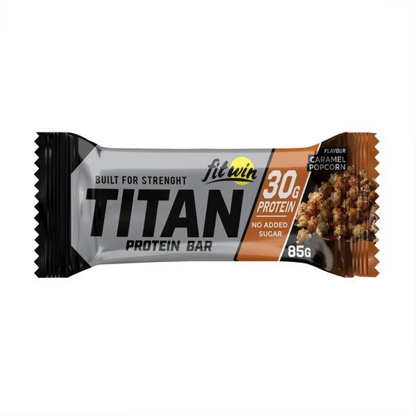 Протеїнові батончики FitWin TITAN BAR &mdash; 9x85g карамельний попкорн 3163707072 фото