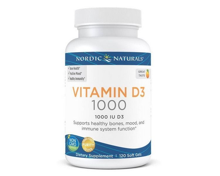 Nordic Naturals Vitamin D3 1000 IU 120 soft gels orange 19190 фото