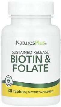 Биотин и фолиевая кислота Natures Plus Biotin & Folate 30 таб 3028845945 фото
