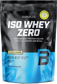 Изолят сывороточного белка для роста мышц и набора массы BioTech Iso Whey Zero 454 g банан 3008632033 фото