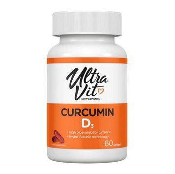 Екстракт кореня куркуми VP Lab Curcumin D3 60 гельових капсул 22624 фото