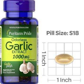 Екстракт часнику Puritan's Pride Garlic 1000 mg 250 гел капс топ 10138 фото