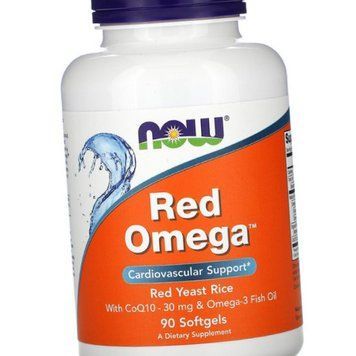 Омега 3 Червоний рис c Q10 Now Foods Red Omega 90 капс риб'ячий жир 9498 фото
