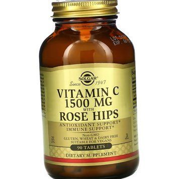 Вітамін С Солгар Solgar Vitamin C 1500 mg Rose Hips 90 таб 21348 фото