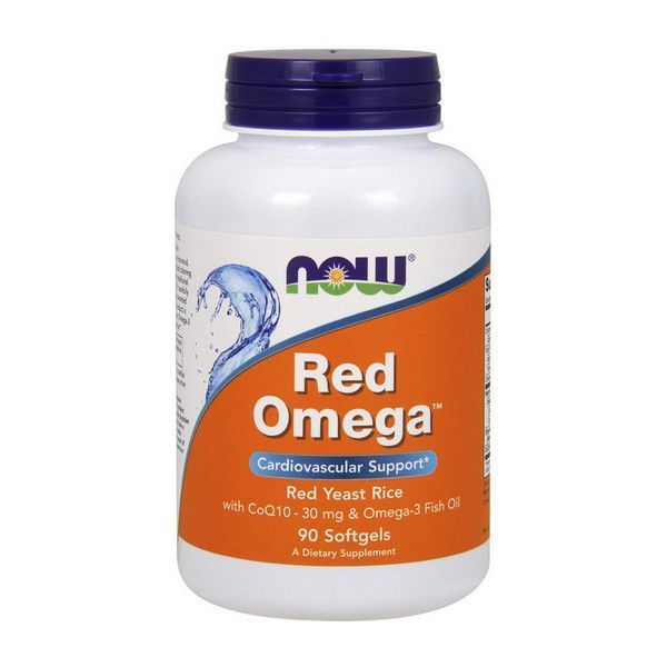 Омега 3 Червоний рис c Q10 Now Foods Red Omega 90 капс риб'ячий жир 9498 фото