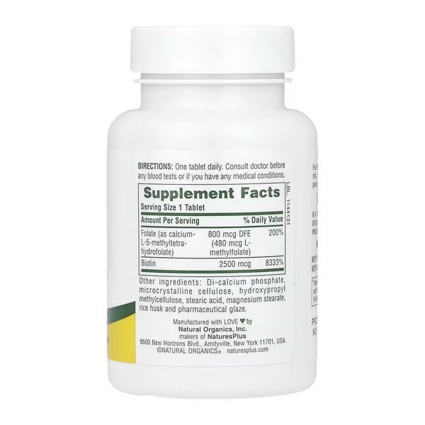 Біотин і фолієва кислота Natures Plus Biotin&Folate 30 таб 3028845945 фото