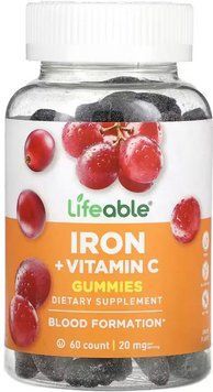 Залізо Lifeable Iron + Vitamin C Adult 60 жов таб 3108184187 фото