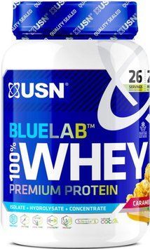Сывороточный протеин Ultimate Sport Nutrition Blue Lab 100% Whey Premium Protein 908г карамельный попкорн 21990-02 фото
