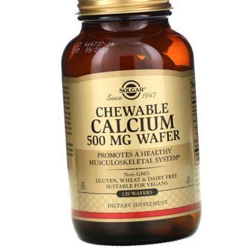 Кальций Solgar Chewable Calcium 500 mg wafer 120 жевательных таблеток 19246 фото