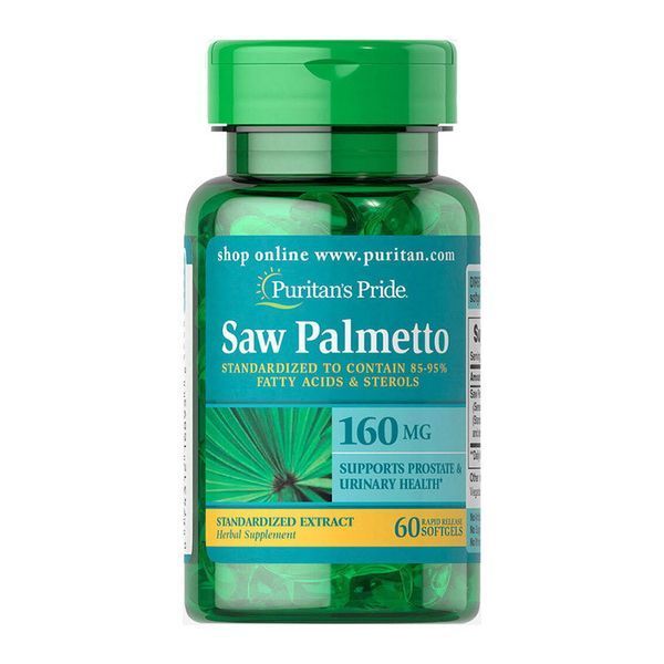 Со пальметто Puritan's Pride Saw Palmetto 160 mg 60 гел капсул 10292 фото