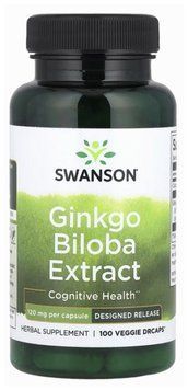 Экстракт гинкго билоба Swanson Ginkgo Biloba Extract 120 mg 100 veg caps 23922 фото