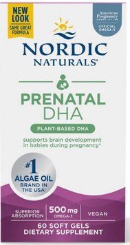 Омега 3 капсулы при беременности Nordic Naturals Prenatal DHA 60 soft gels 23190 фото