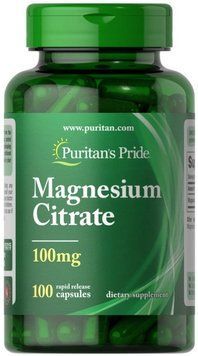 Магний Puritan's Pride Magnesium Citrate 100 mg 100 капсул 21571 фото
