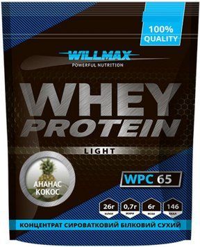 Сывороточный протеин Willmax Whey Protein 65 1000 г ананас-кокос 10562-03 фото