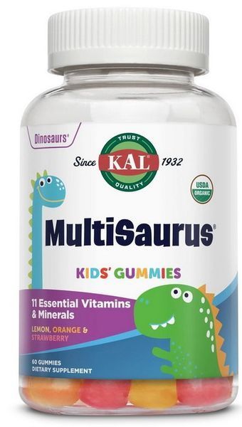 Витамины для детей жевательные KAL MultiSaurus 60 жев. конфет лимон, апельсин, клубника 21175 фото