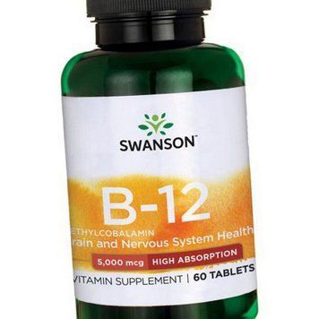 Вітамін В12 Swanson B-12 5000 mcg 60 таб 19959 фото
