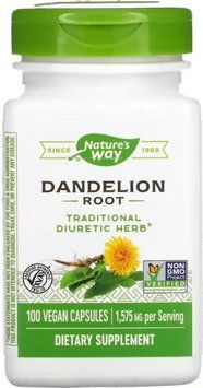 Корень одуванчика Natures Way Dandelion Root 100 раст капс 2964301585 фото