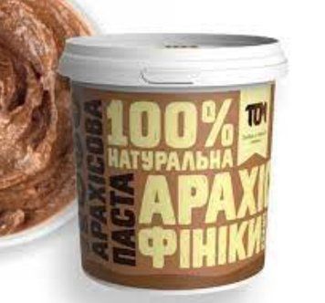 Арахисовая паста TOM 500 грамм кранч с черным шоколадом и финиками 10367 фото