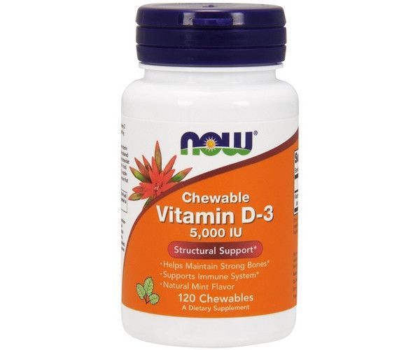 Вітамін D3 NOW Chewable Vitamin D-3 5000 IU 120 жев таб 9307 фото
