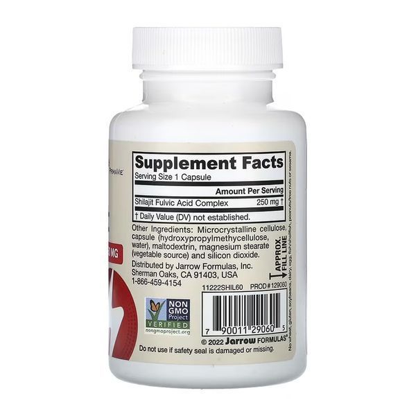Комплекс з мумійо та фульвокислотою Jarrow Formulas Vegan Shilajit Fulvic Acid Complex 250mg 60 розт капс 2976277989 фото