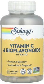 Витамин C Solaray Vitamin C & Bioflavonoids 1:1 500mg 250 капс (До 09.26) 2976277991 фото
