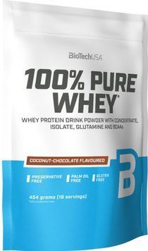 Сиворотковий білок BioTech 100% Pure Whey 454 g шоколад-кокос 8727-07 фото