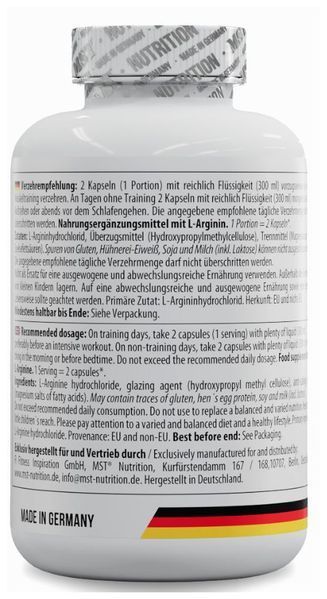 Аргінін MST L-Arginine Vegetarian 1500 240 капс 2772547301 фото