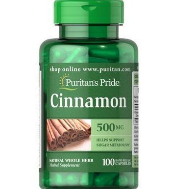 Кориця Puritan's Pride Cinnamon 500 mg 100 кап 10293 фото