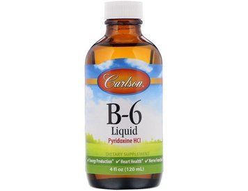 Вітамін Б6 Carlson Labs B-6 Liquid Pyridoxine HCI 120 мл піридоксин 11777 фото